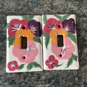 Floral ceramic light switch covers